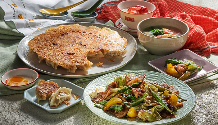 春野菜で彩りの中華テーブル