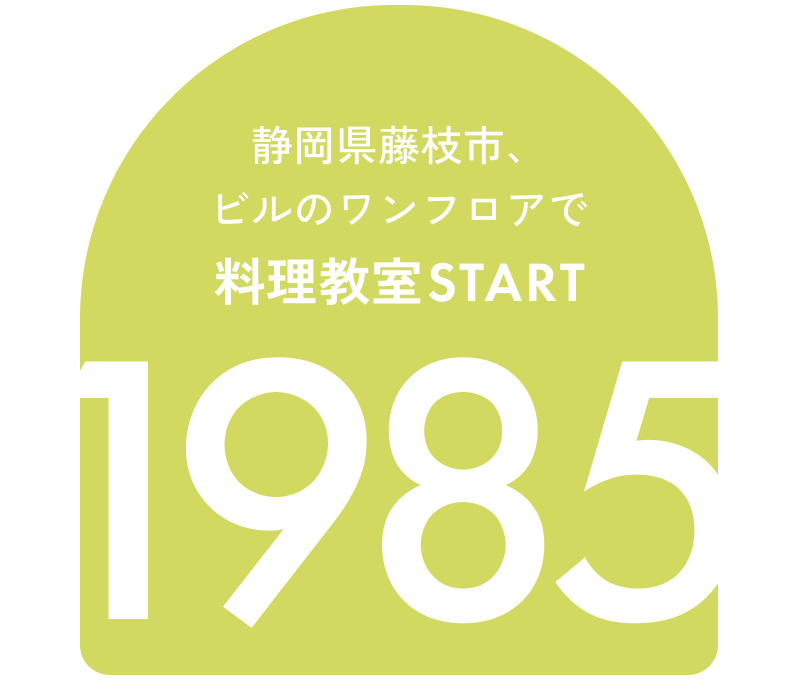 静岡県藤枝市、ビルのワンフロアで料理教室START 1985