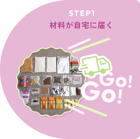 材料が自宅に届く