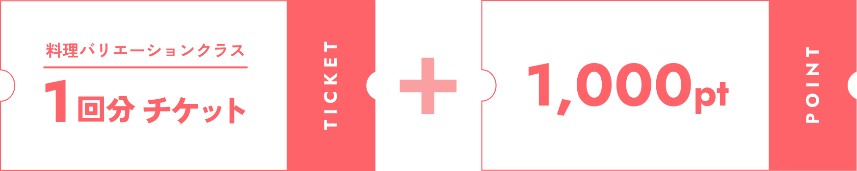 料理バリエーションクラス1回分チケットと1,000ポイントプレゼント