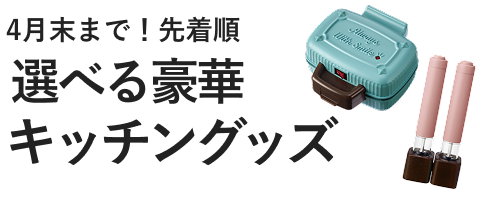 4月末まで！先着順選べる豪華キッチングッズ