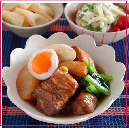 豚の角煮＆ほたてと大根のマヨサラダ