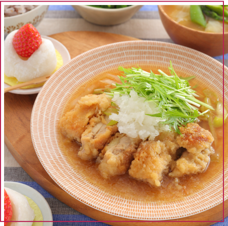 鶏のみぞれ煮＆フルーツ大福