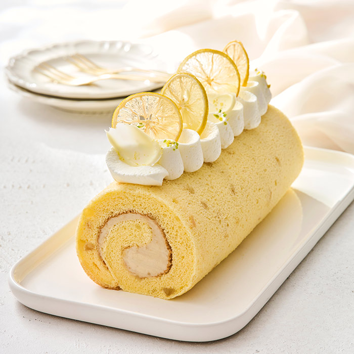 レモンとミルクティーのロールケーキ