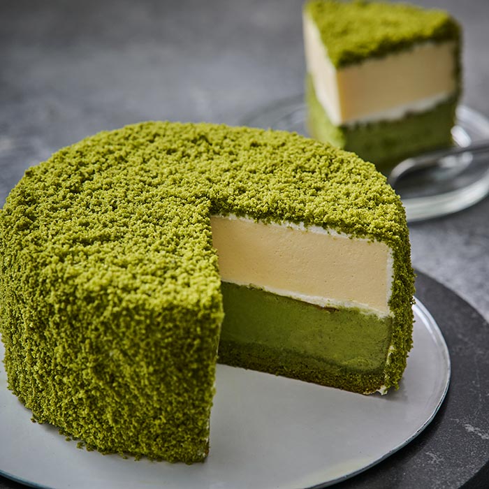 抹茶のダブルチーズケーキ