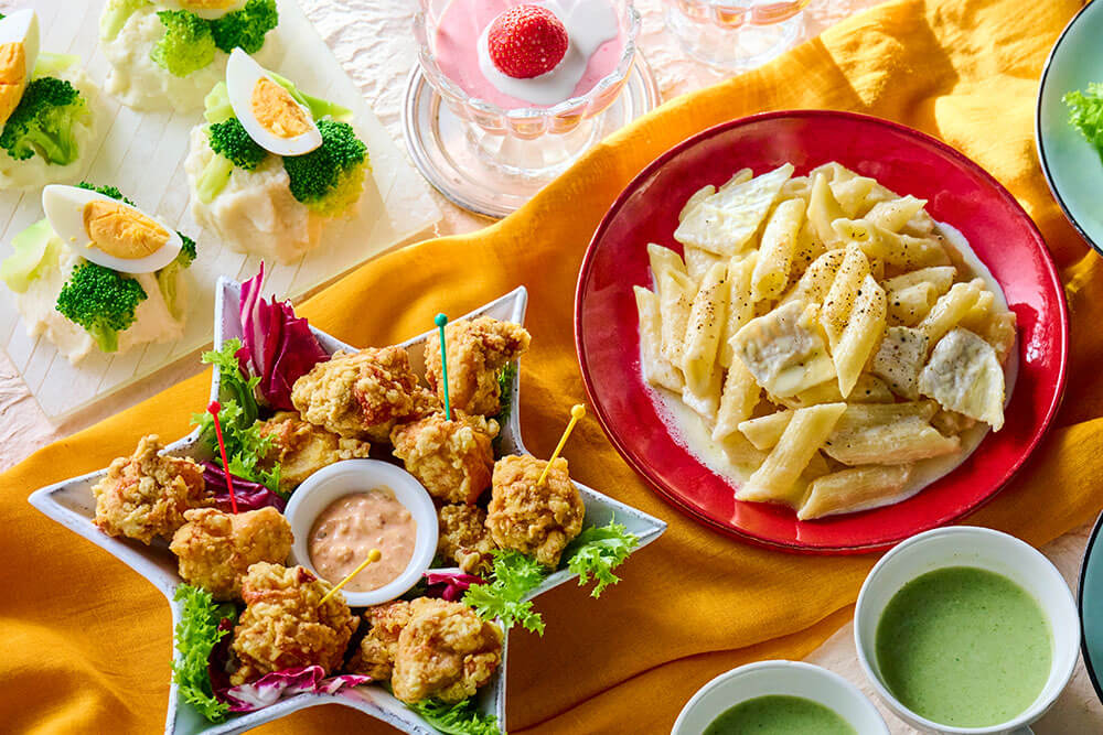 フライドチキン ペンネでクリスマス 料理教室のabcクッキングスタジオ