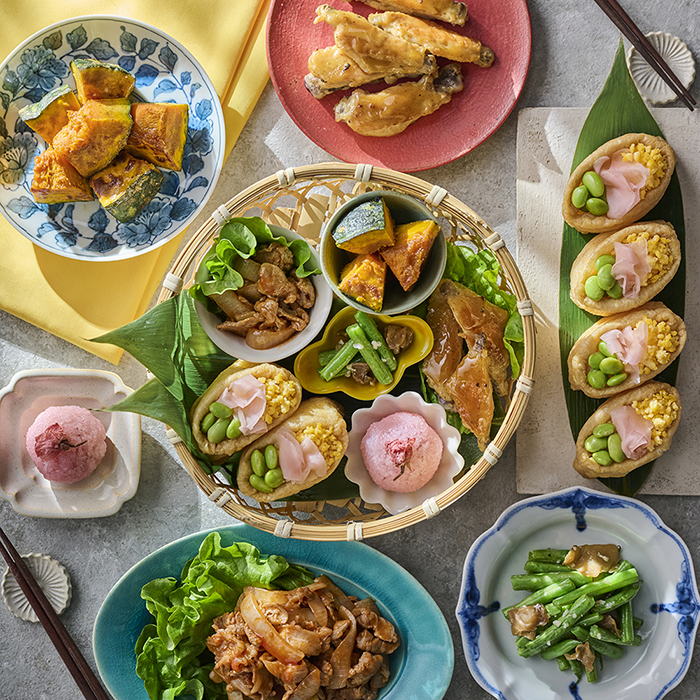 彩りいなりのお花見弁当