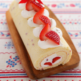 Strawberry Chiffon Roll Cake