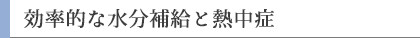 効率的な水分補給と熱中症