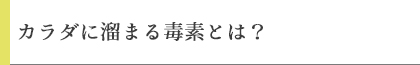 カラダに貯まる毒素とは？