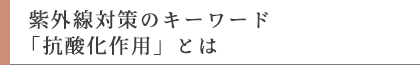 紫外線対策のキーワード「抗酸化作用」とは