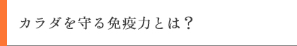 カラダを守る免疫力とは？