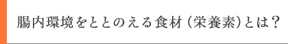 腸内環境をととのえる食材（栄養素）とは？