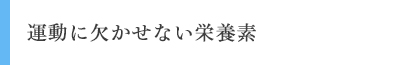 運動に欠かせない栄養素