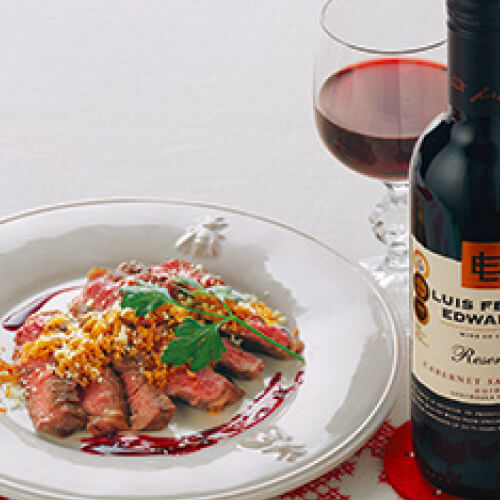 牛ステーキのタリアータ～ブルーベリーのソース～