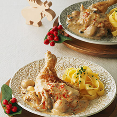 鶏肉ときのこのフリカッセ