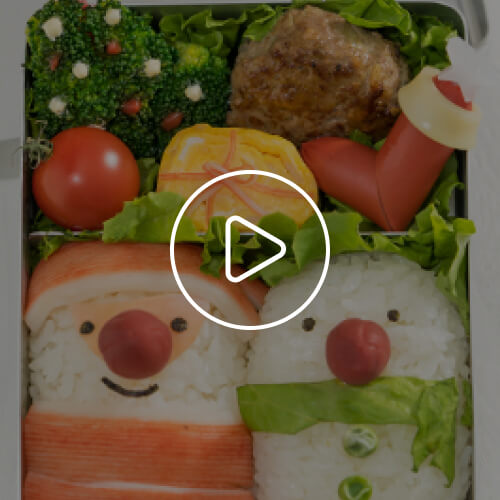 サンタと雪だるまのクリスマス弁当