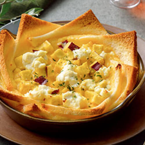 さつま芋とリコッタチーズのパンキッシュ