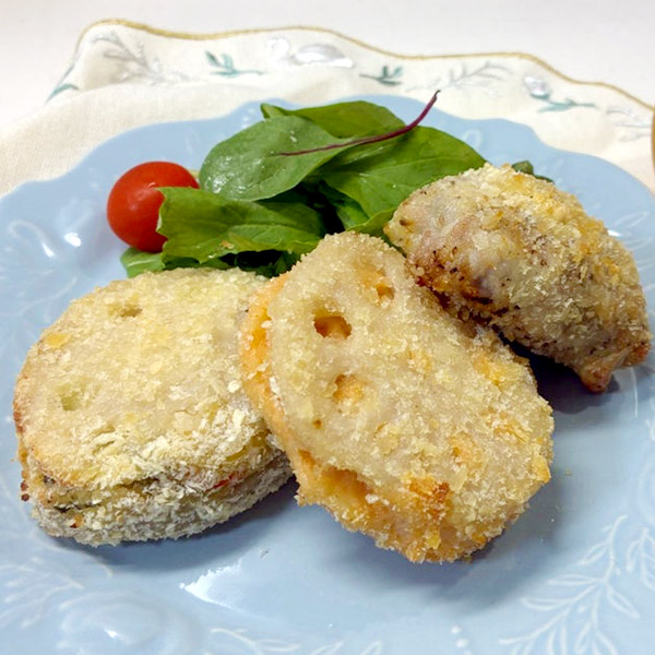 ノンフライでヘルシーに!!2種のれんこんはさみ揚げ&なすと大葉チーズの豚肉巻き