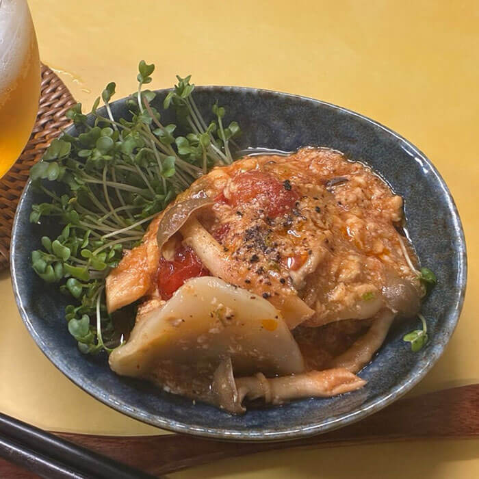 とろっとチリソースの水餃子