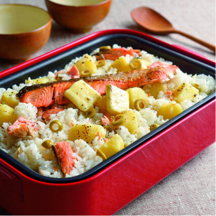 鮭とじゃがバターのまぜご飯