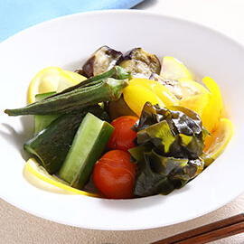 わかめと焼き野菜のレモンマリネ