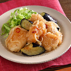 鶏むね肉と茄子の南蛮漬け
