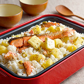 鮭とじゃがバターのまぜご飯