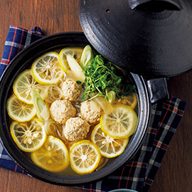 さっぱりゆずのふっくらだんご鍋