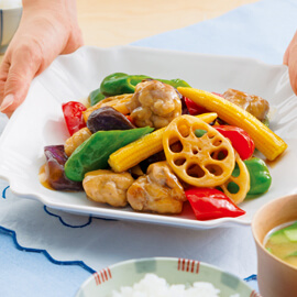 豚肉と夏野菜の甘酢あん
