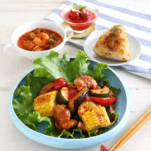 夏にぴったり彩り野菜バーベキューメニュー