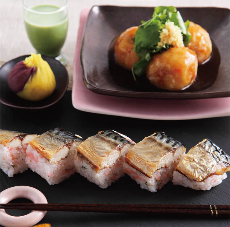 クッキングコース1位 焼き鯖寿司&じゃが芋饅頭