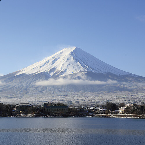 河口湖と富士山