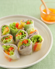 牛肉の生春巻き~オレンジスイートチリソース~