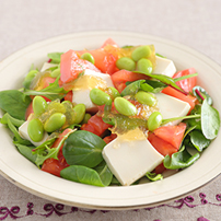 お豆腐と枝豆のサラダ~ジュレドレッシングがけ~